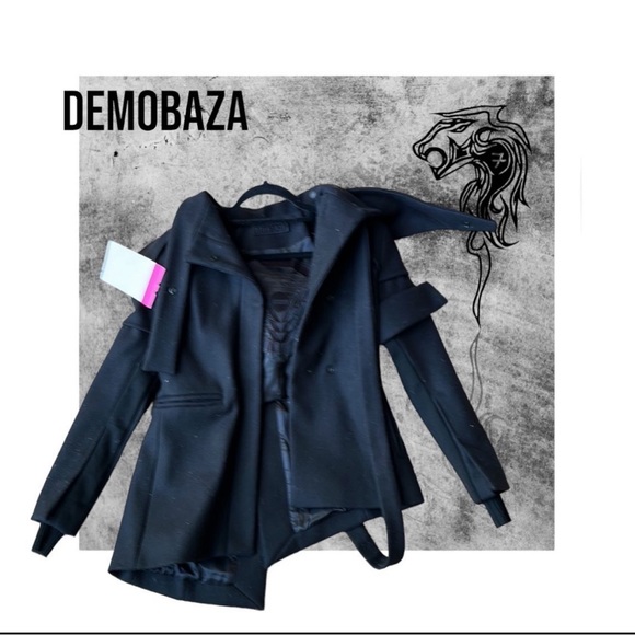 NWT Demobaza black jacket wool & cashmere jacket -xxs - Picture 1 of 11